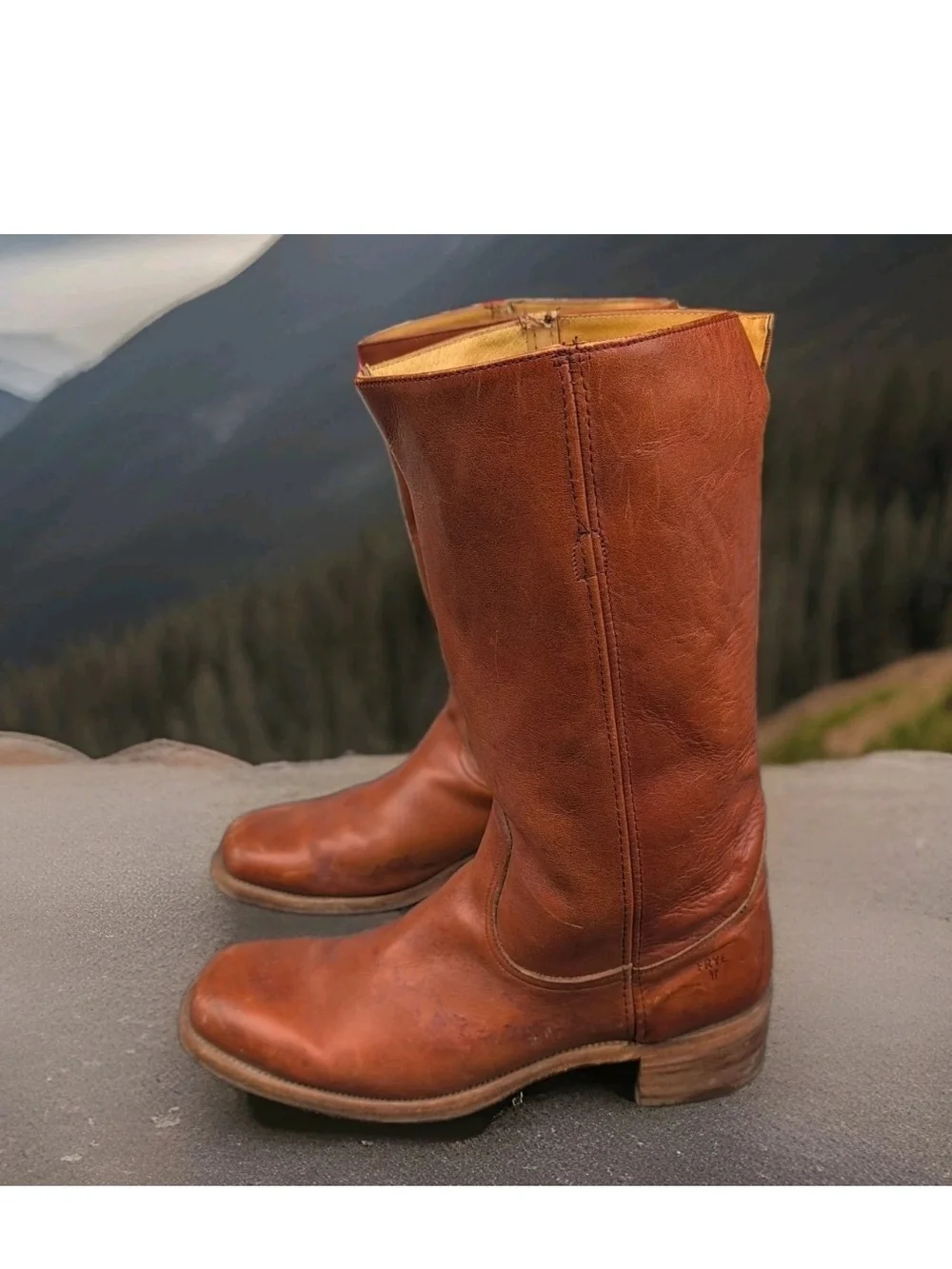 Vtg Frye Boots Mens 13 W Chestnut Brown Leather Campus Riding Western USA 14.5